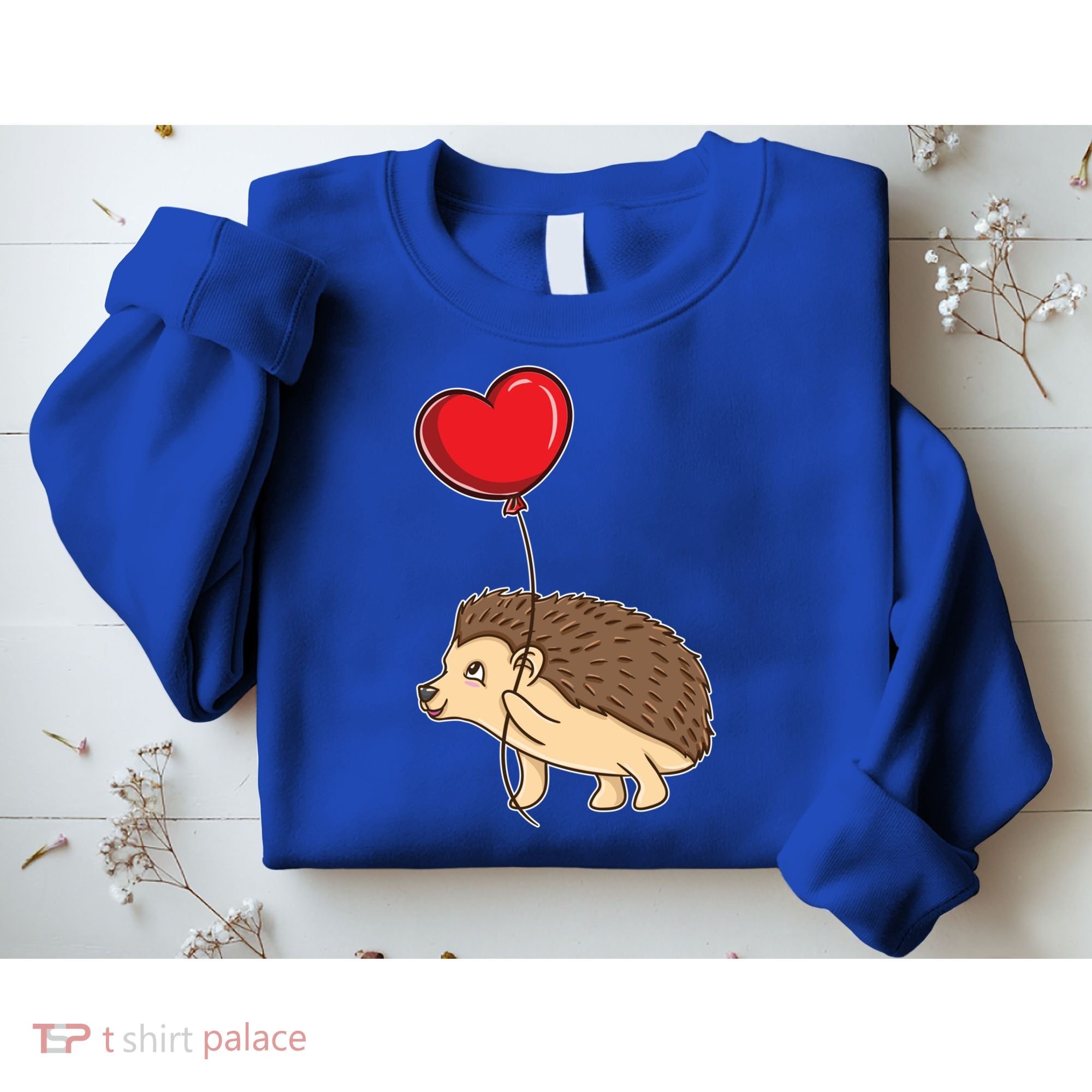 Hedgehog With Heart Balloon Valentines Day Gift Sweatshirt