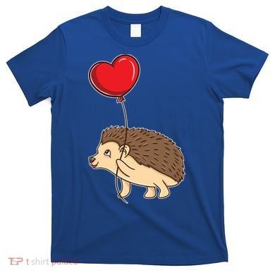 Hedgehog With Heart Balloon Valentines Day Gift T-Shirt