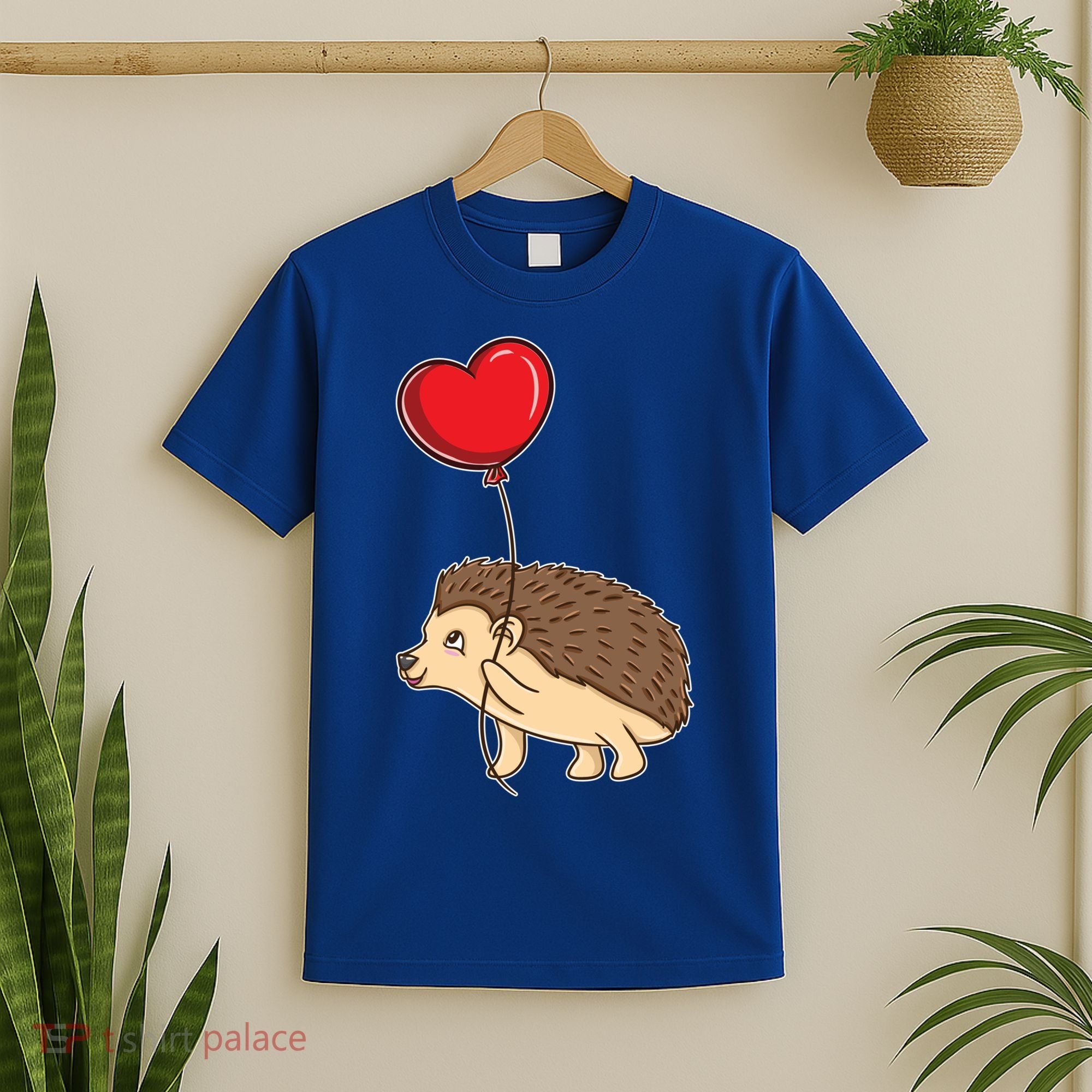 Hedgehog With Heart Balloon Valentines Day Gift T-Shirt