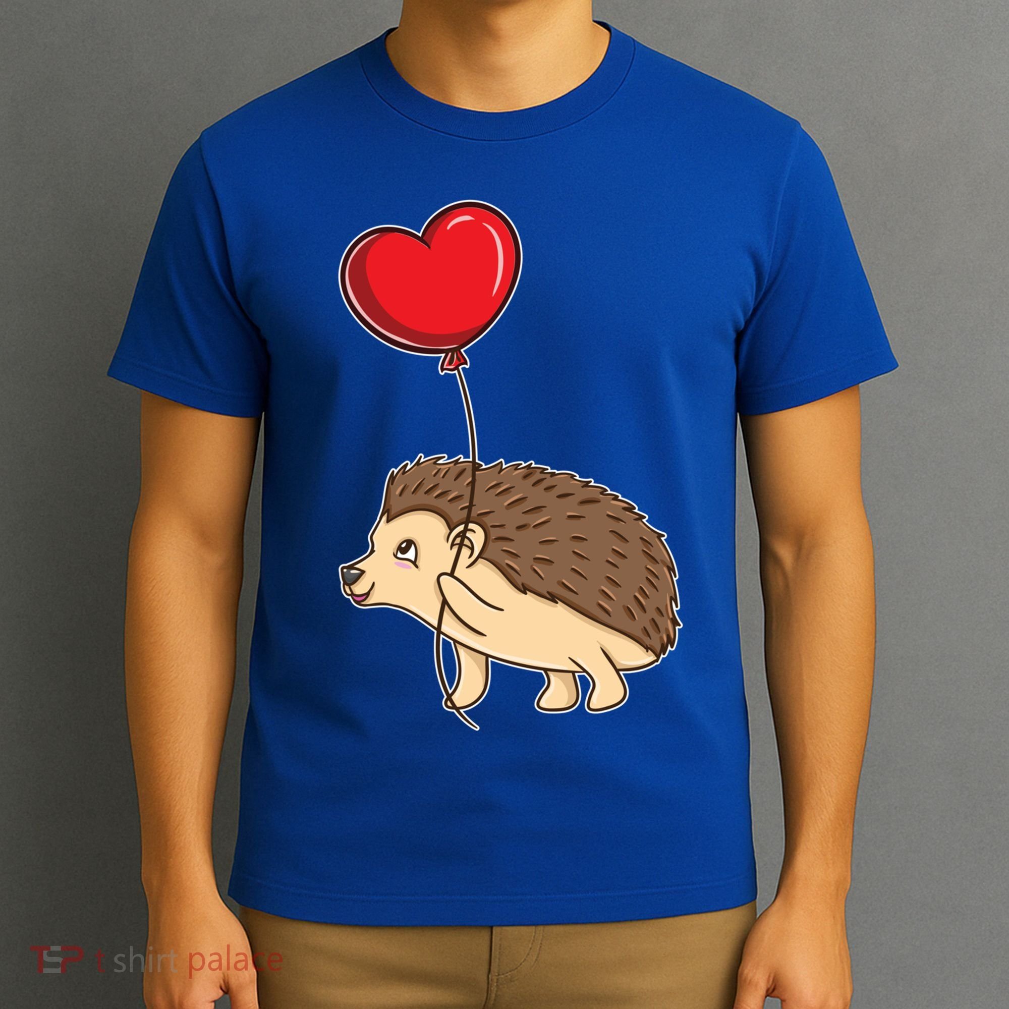 Hedgehog With Heart Balloon Valentines Day Gift T-Shirt