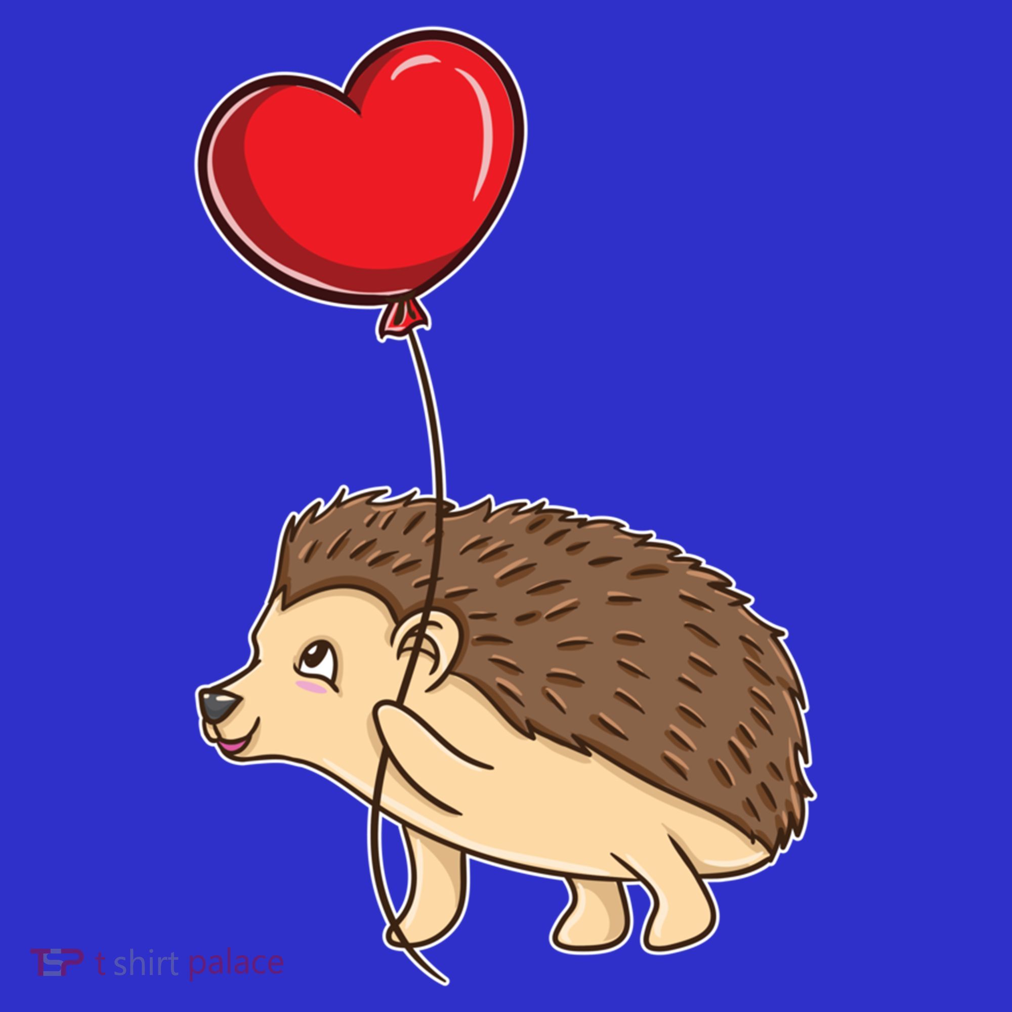 Hedgehog With Heart Balloon Valentines Day Gift T-Shirt
