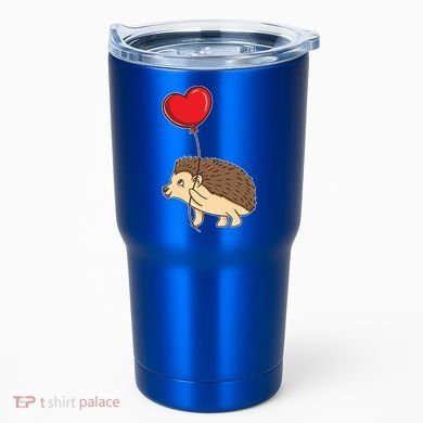 Hedgehog With Heart Balloon Valentines Day Gift Tumbler