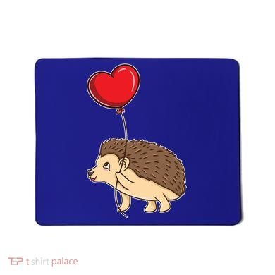 Hedgehog With Heart Balloon Valentines Day Gift Mousepad