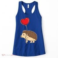 Hedgehog With Heart Balloon Valentines Day Gift Women's Tank Top thumb 0