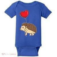 Hedgehog With Heart Balloon Valentines Day Gift Baby Bodysuit thumb 0