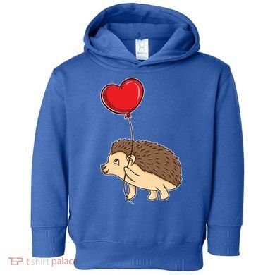 Hedgehog With Heart Balloon Valentines Day Gift Toddler Hoodie