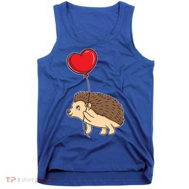 Hedgehog With Heart Balloon Valentines Day Gift Tank Top