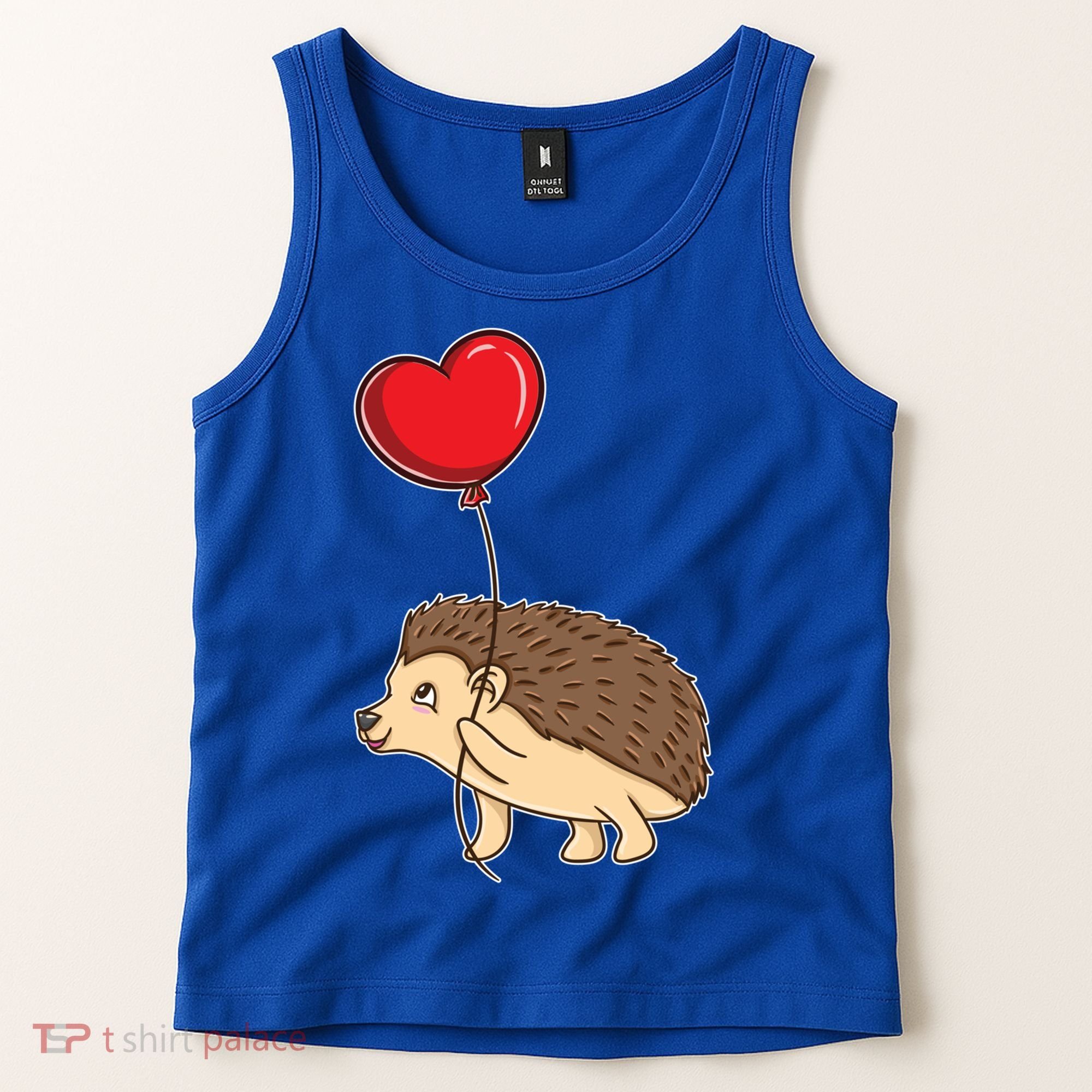 Hedgehog With Heart Balloon Valentines Day Gift Tank Top