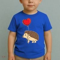 Hedgehog With Heart Balloon Valentines Day Gift Toddler T-Shirt thumb 2
