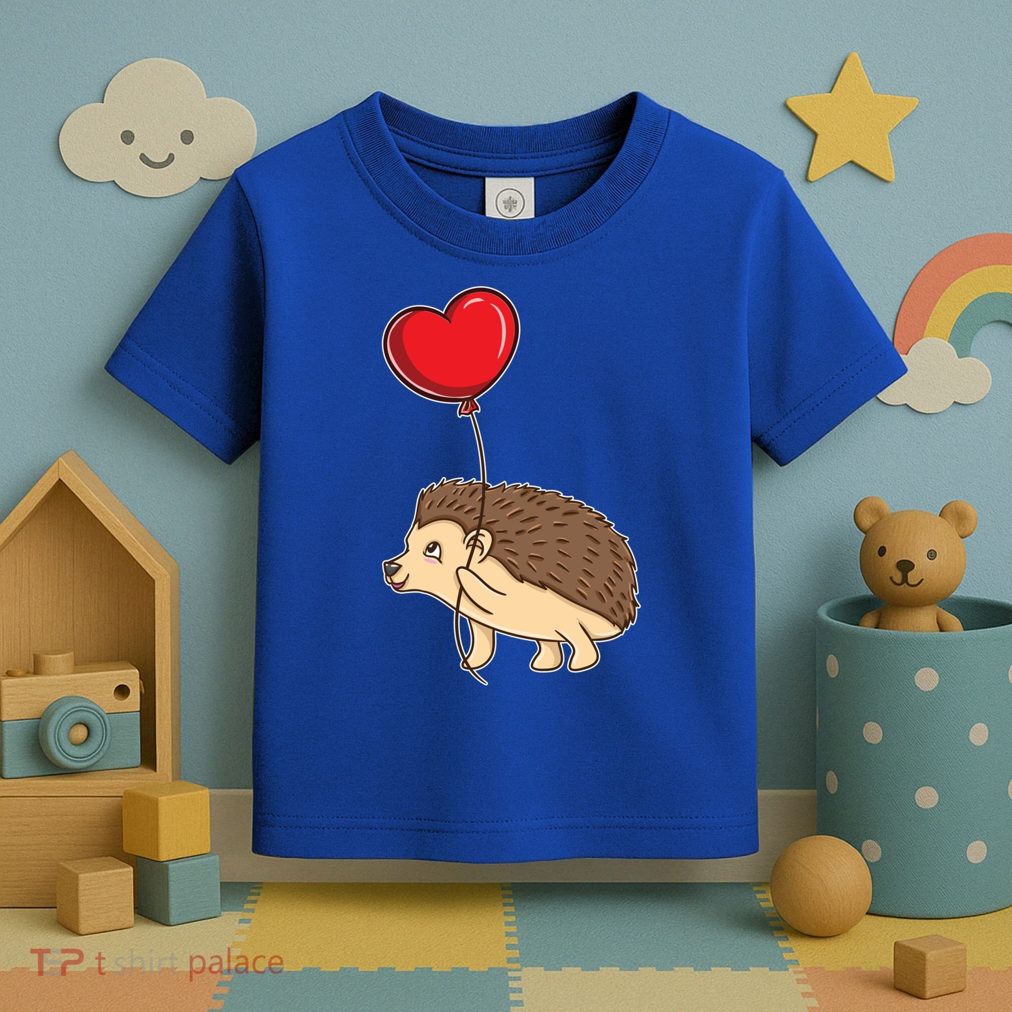 Hedgehog With Heart Balloon Valentines Day Gift Toddler T-Shirt