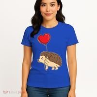 Hedgehog With Heart Balloon Valentines Day Gift Women's T-Shirt thumb 4