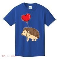 Hedgehog With Heart Balloon Valentines Day Gift Kids T-Shirt thumb 0