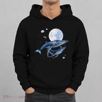 Humpback Whale In Space Funny Beluga Orca Blue Whale Hoodie thumb 0