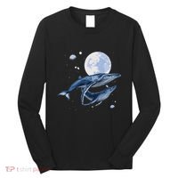 Humpback Whale In Space Funny Beluga Orca Blue Whale Long Sleeve Shirt thumb 0