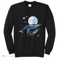 Humpback Whale In Space Funny Beluga Orca Blue Whale Sweatshirt thumb 0