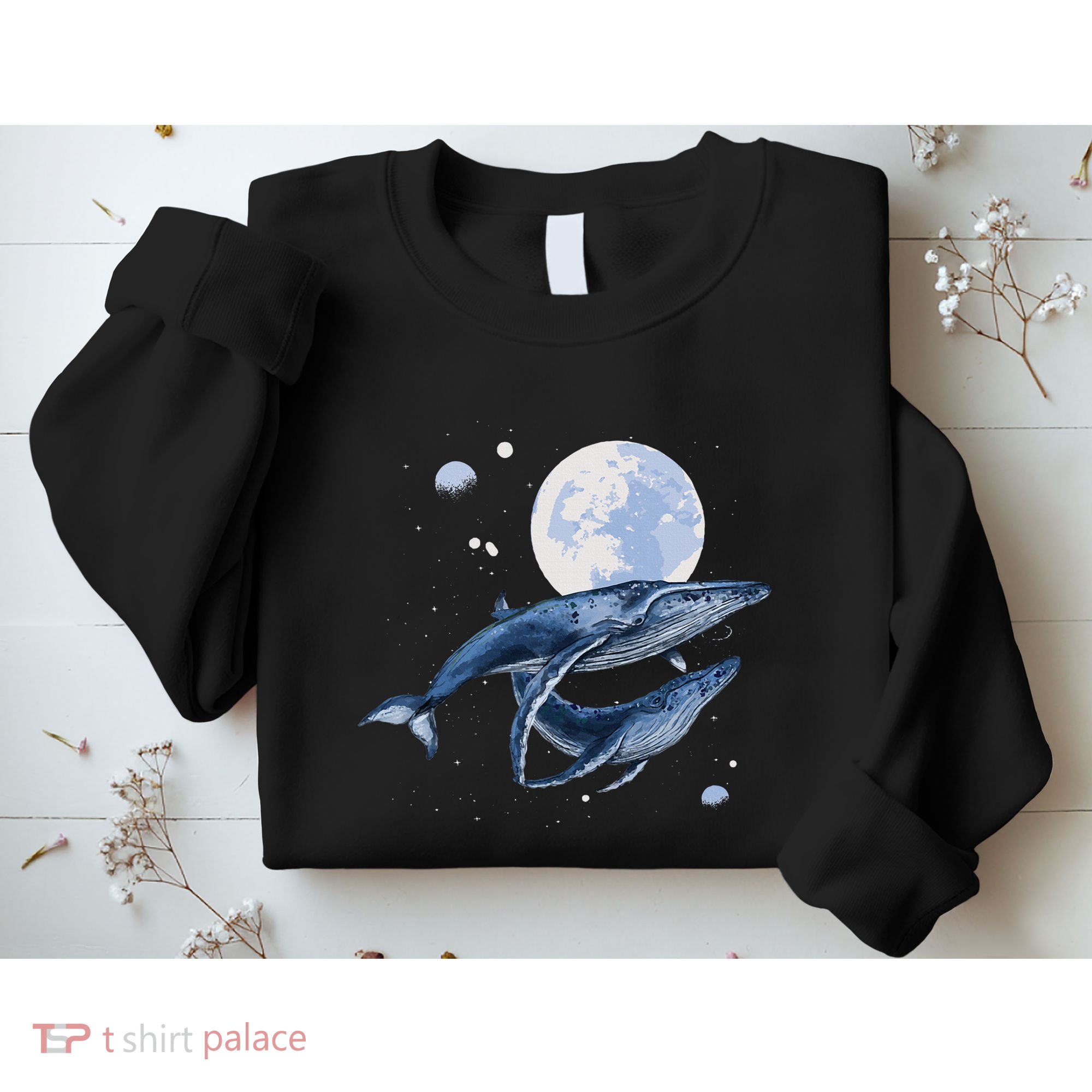 Humpback Whale In Space Funny Beluga Orca Blue Whale Sweatshirt