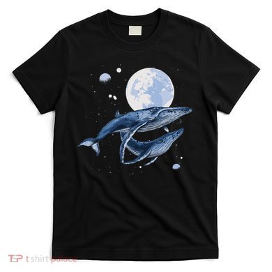 Humpback Whale In Space Funny Beluga Orca Blue Whale T-Shirt