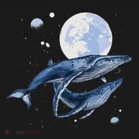 Humpback Whale In Space Funny Beluga Orca Blue Whale Polo thumb 3