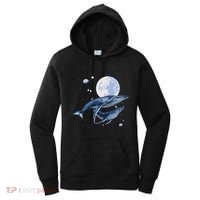Humpback Whale In Space Funny Beluga Orca Blue Whale Women's Hoodie thumb 0