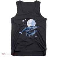 Humpback Whale In Space Funny Beluga Orca Blue Whale Tank Top thumb 0