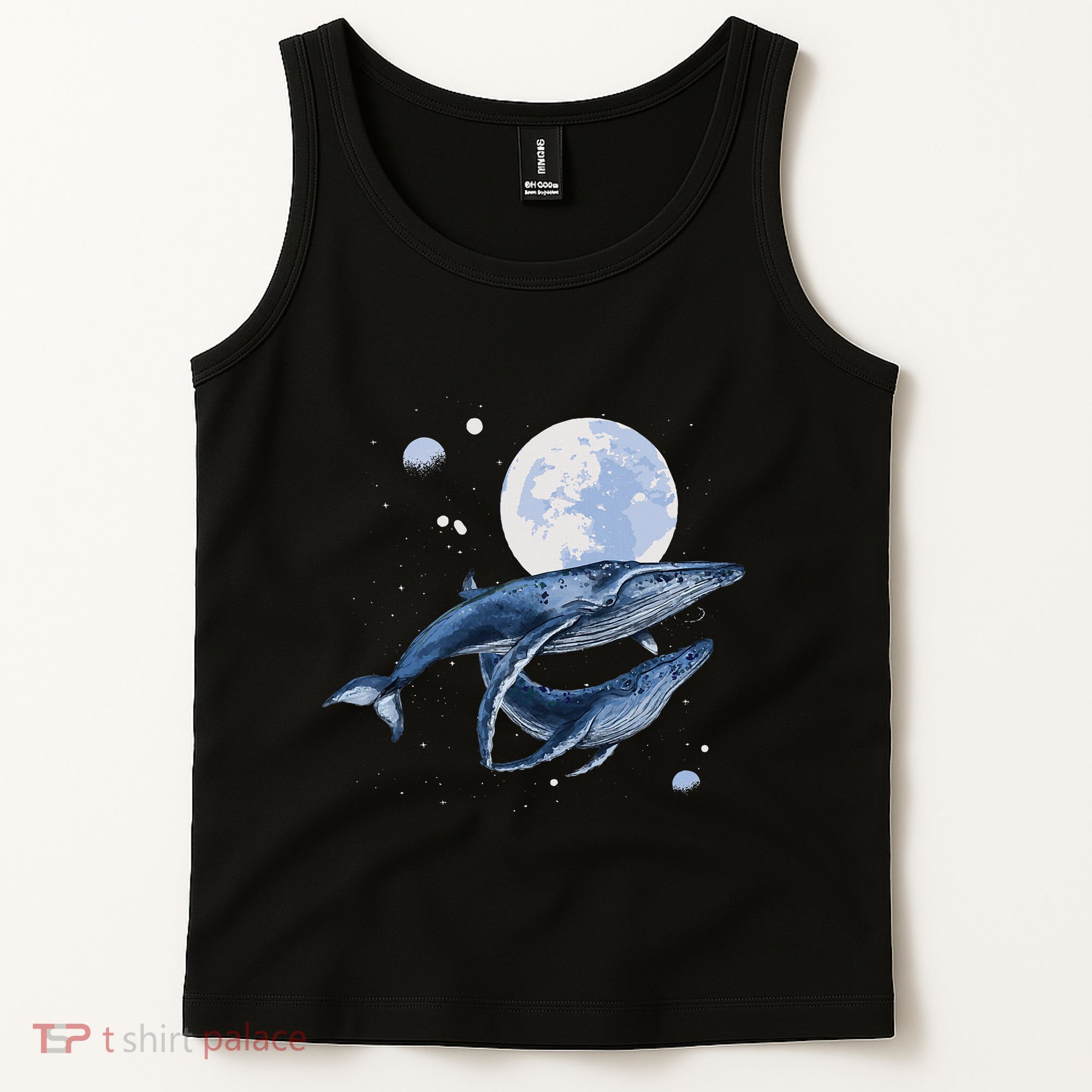 Humpback Whale In Space Funny Beluga Orca Blue Whale Tank Top