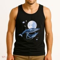 Humpback Whale In Space Funny Beluga Orca Blue Whale Tank Top thumb 3