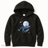 Humpback Whale In Space Funny Beluga Orca Blue Whale Kids Hoodie thumb 0