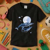 Humpback Whale In Space Funny Beluga Orca Blue Whale Kids T-Shirt thumb 3