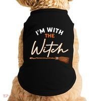 Halloween Witch I Am With The Witch Im With The Witch Gift Doggie Tank thumb 0