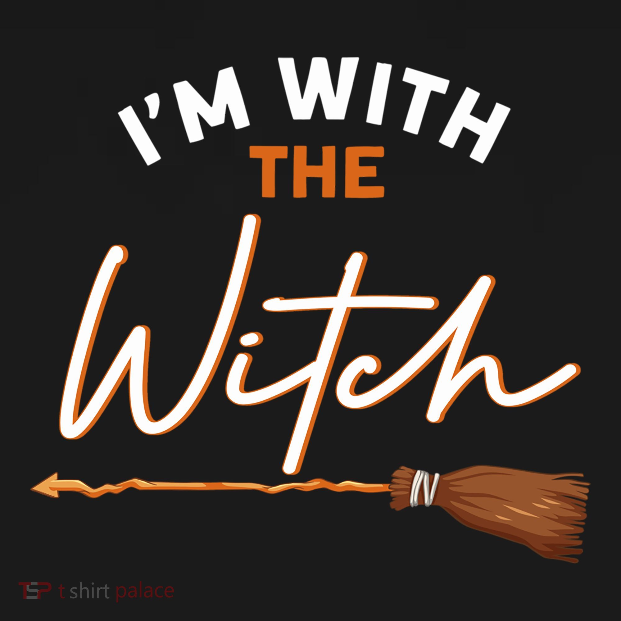Halloween Witch I Am With The Witch Im With The Witch Gift USA-Made Doggie Bandana