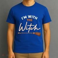 Halloween Witch I Am With The Witch Im With The Witch Gift T-Shirt thumb 3