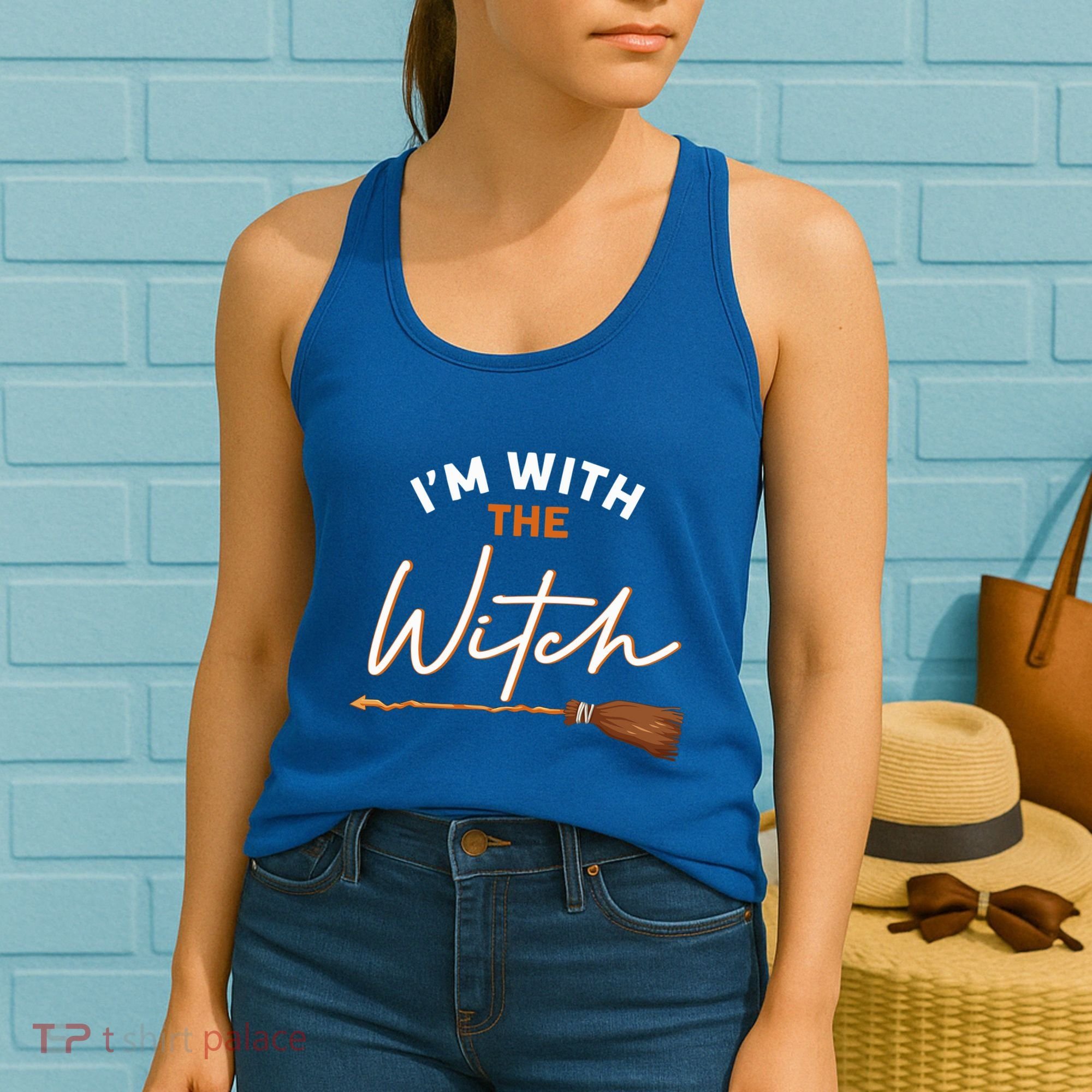 Halloween Witch I Am With The Witch Im With The Witch Gift Women's Tank Top
