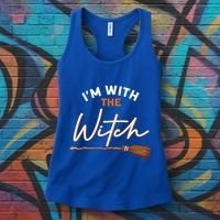 Halloween Witch I Am With The Witch Im With The Witch Gift Women's Tank Top thumb 3