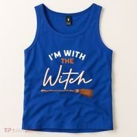 Halloween Witch I Am With The Witch Im With The Witch Gift Tank Top thumb 2
