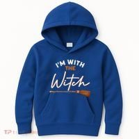Halloween Witch I Am With The Witch Im With The Witch Gift Kids Hoodie thumb 0