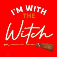 Halloween Witch I Am With The Witch Im With The Witch Gift Santa Hat thumb 1