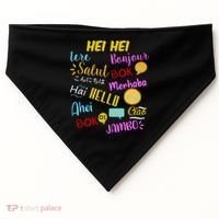 Hello Word In Different Languages Travel And Teacher USA-Made Doggie Bandana thumb 0