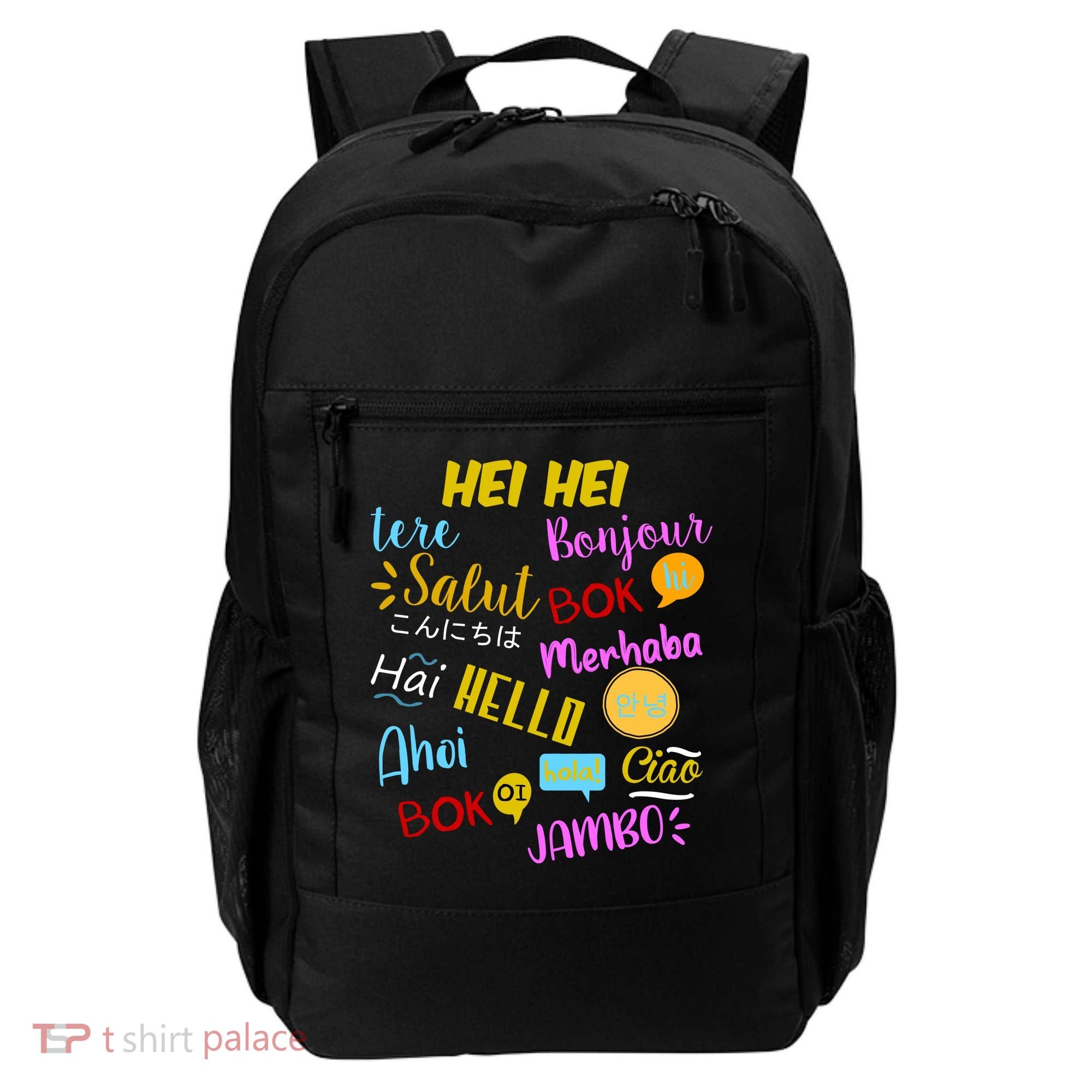 Hello Word In Different Languages Travel And Teacher Backpack