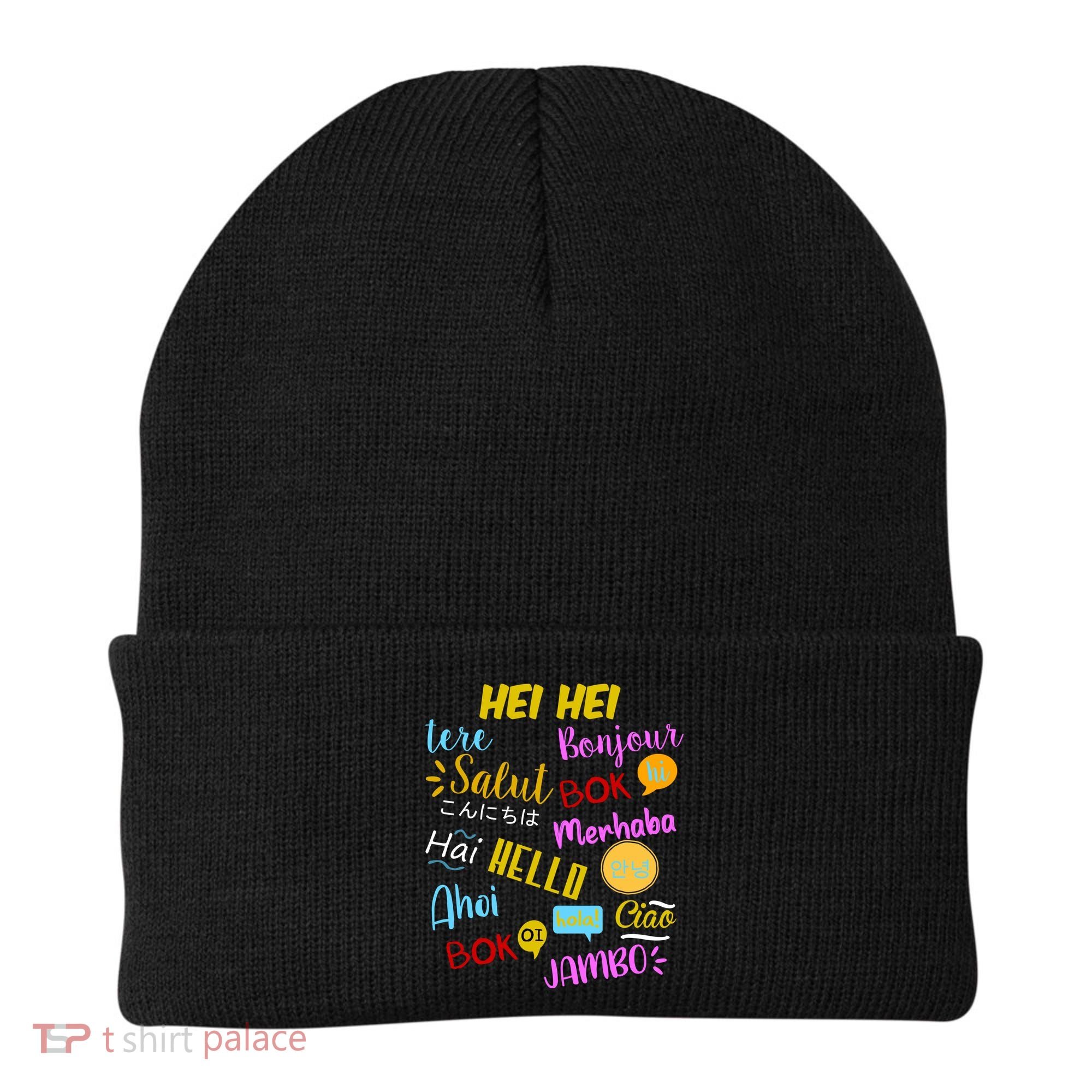 Hello Word In Different Languages Travel And Teacher Beanie