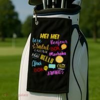 Hello Word In Different Languages Travel And Teacher Golf Towel thumb 2