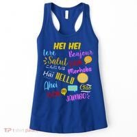 Hello Word In Different Languages Travel And Teacher Women's Tank Top thumb 0