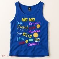 Hello Word In Different Languages Travel And Teacher Tank Top thumb 2