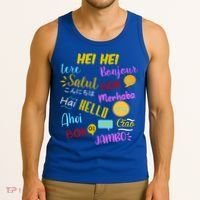 Hello Word In Different Languages Travel And Teacher Tank Top thumb 3