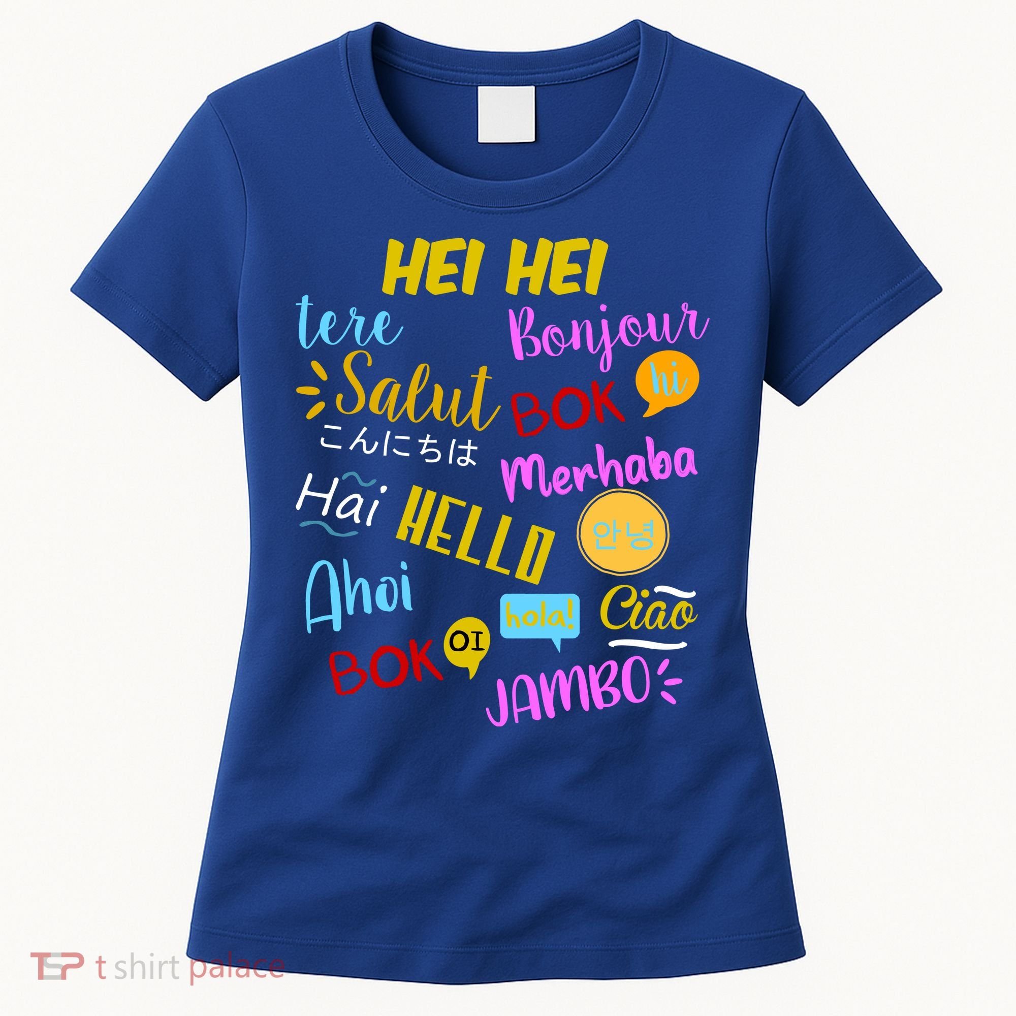 Hello Word In Different Languages Travel And Teacher Women's T-Shirt