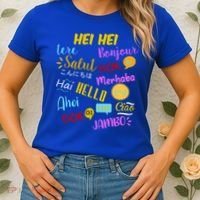 Hello Word In Different Languages Travel And Teacher Women's T-Shirt thumb 2