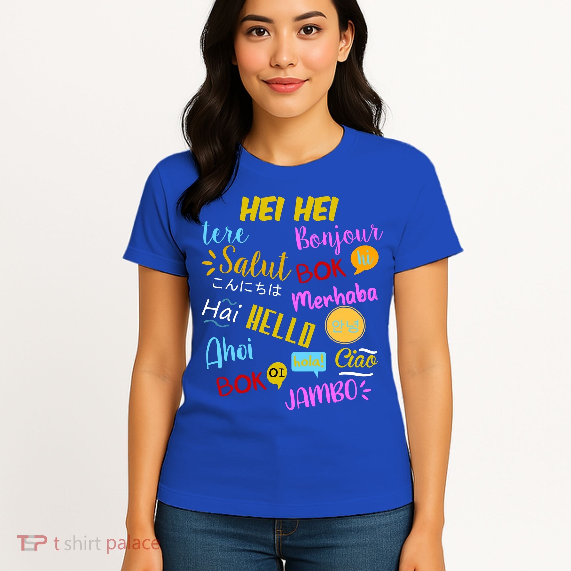 Hello Word In Different Languages Travel And Teacher Women's T-Shirt