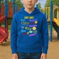 Hello Word In Different Languages Travel And Teacher Kids Hoodie thumb 2