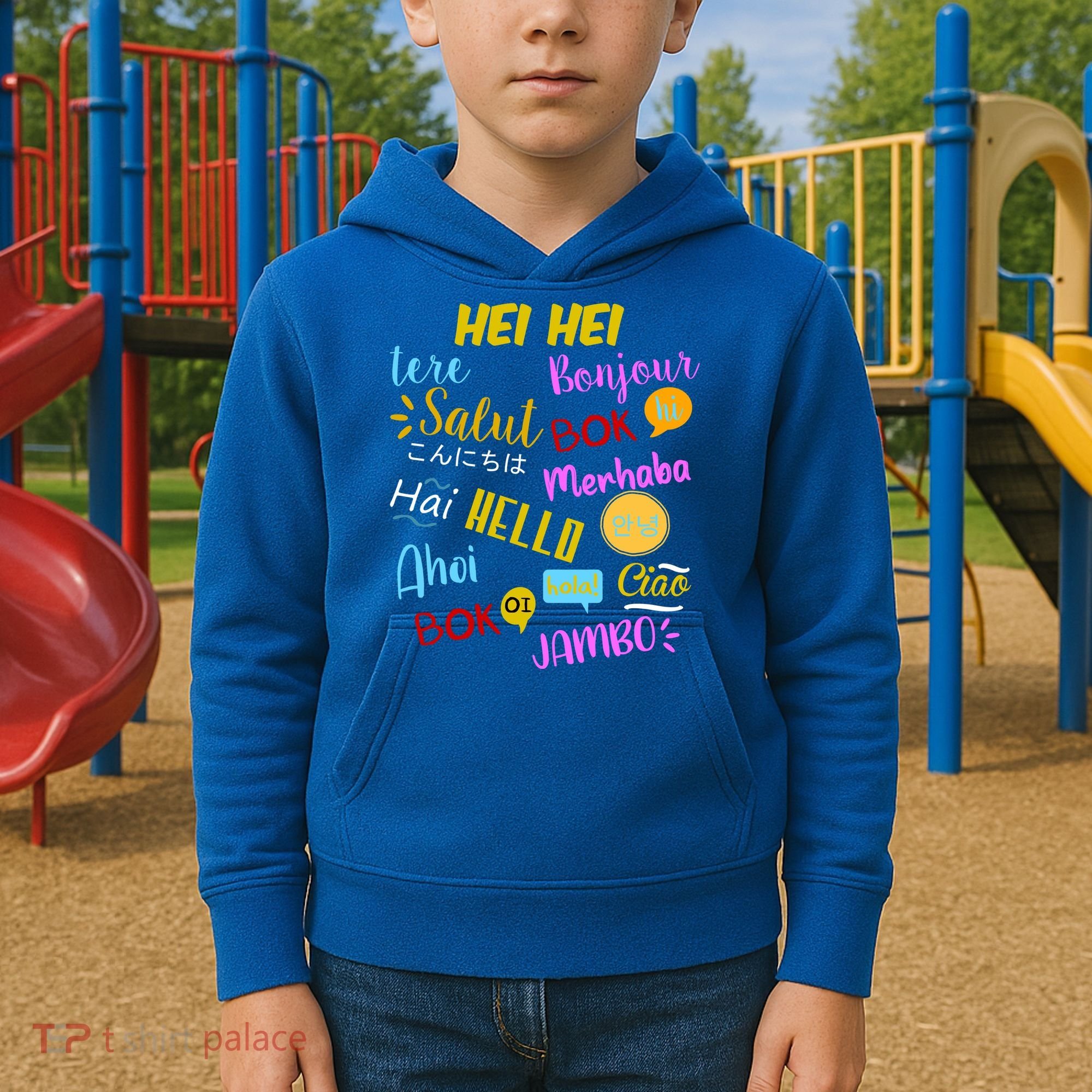 Hello Word In Different Languages Travel And Teacher Kids Hoodie