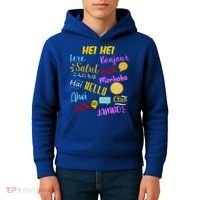 Hello Word In Different Languages Travel And Teacher Kids Hoodie thumb 4