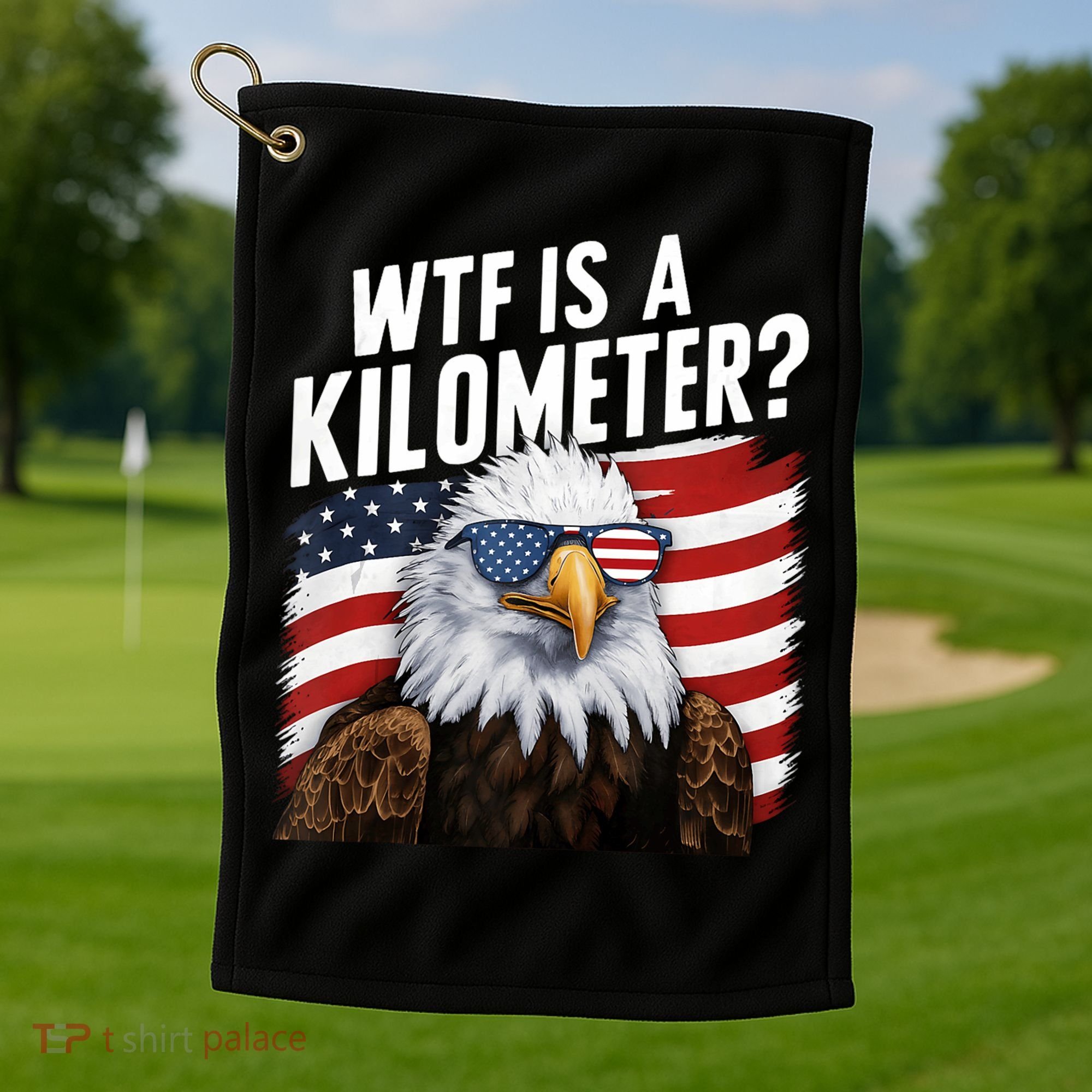 Hilarious Wtf Is A Kilometer 4th Of July Independence Day Golf Towel